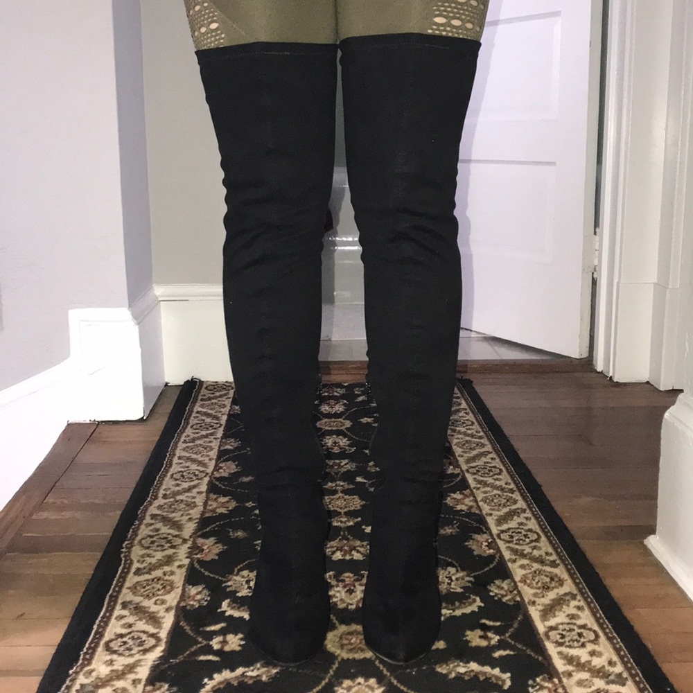 Thigh high faux suede ASOS boots